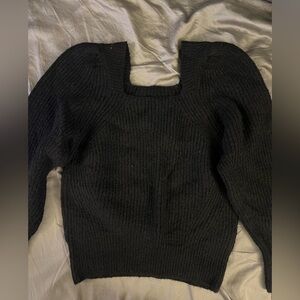 square neck knit sweater